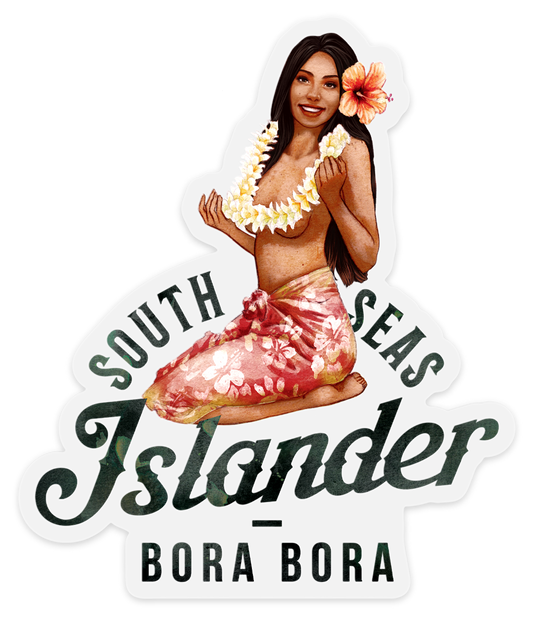Vahine Tahiti Pareo Sticker Bora Bora South Seas Islander