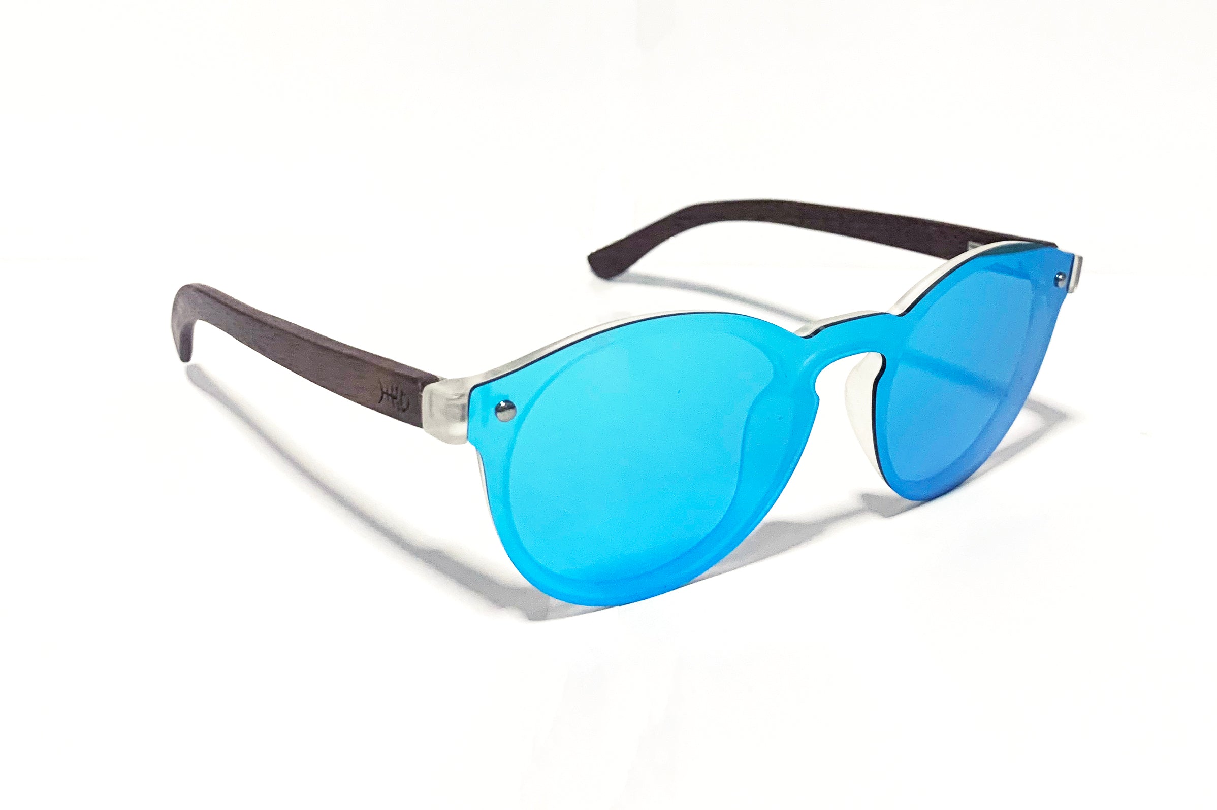 MATIRA ICE BLUE MIRROR SUNGLASSES WITH WALNUT WOOD – South Seas Islander