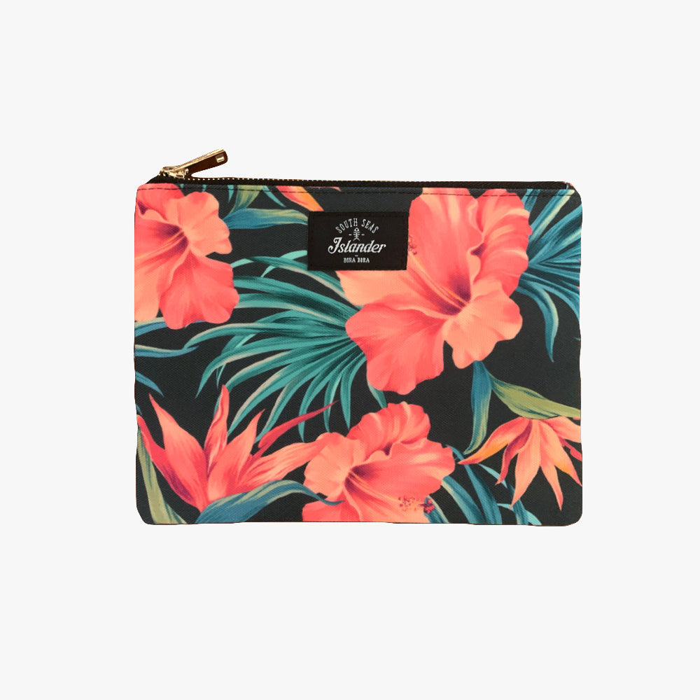 HIBISCUS BLACK SMALL POUCH