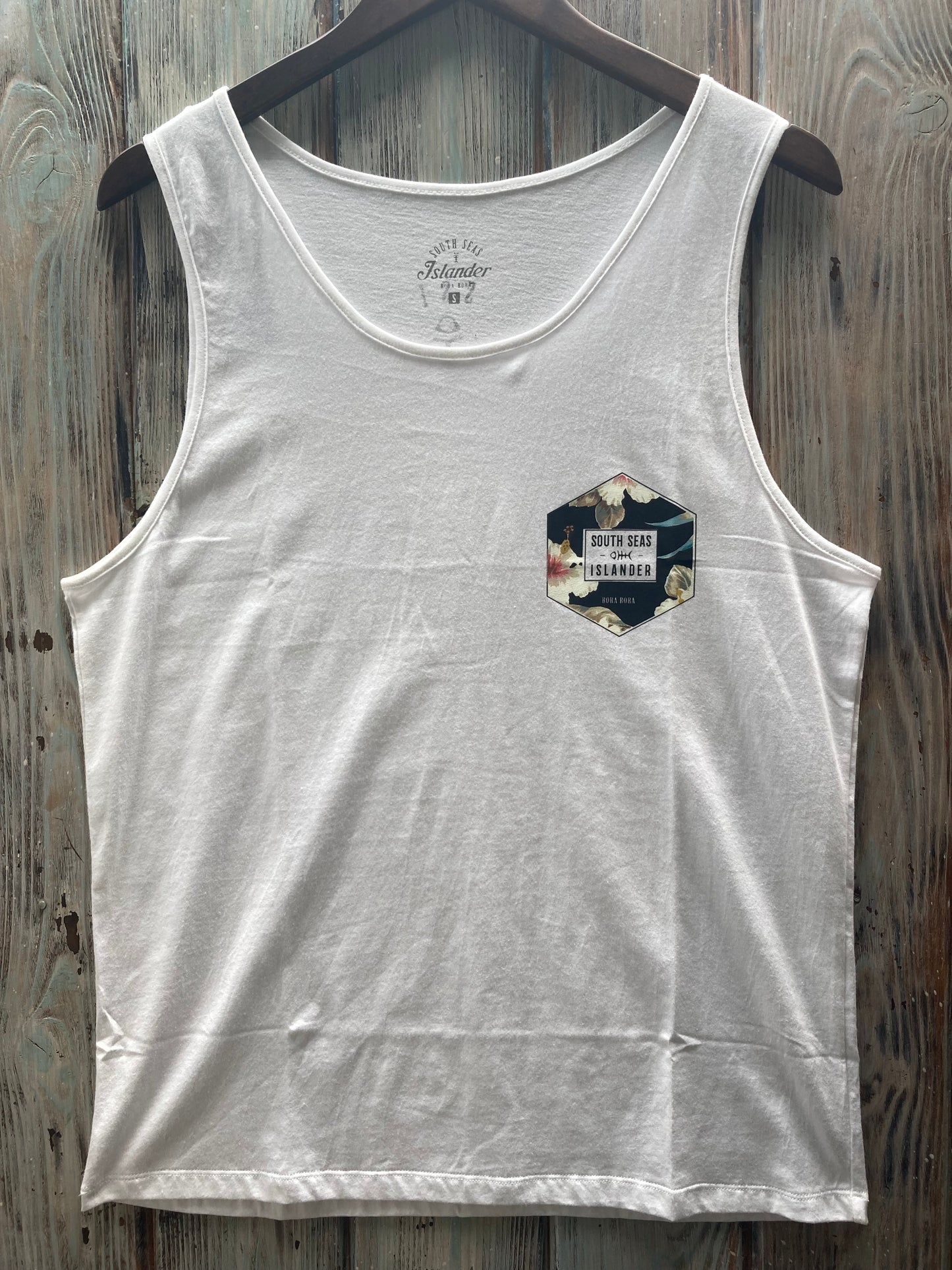 HIBISCUS WHITE MEN TANK TOP